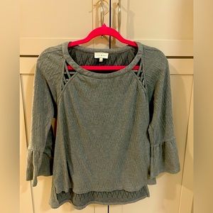 Lucky 🍀 Brand gray long sleeve flare shirt